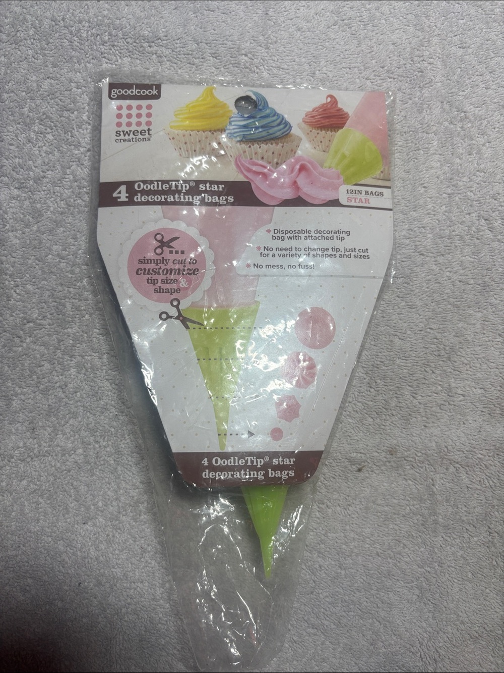 GoodCook Lime Green Star Decorating Bags - 4 Pack